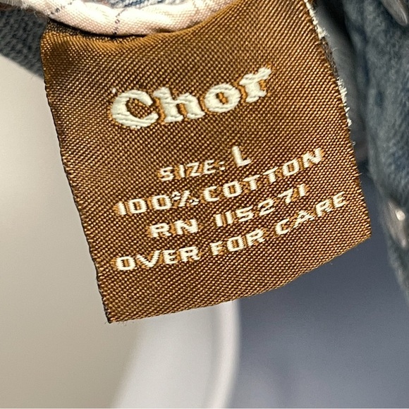 Distressed Blue Jean Denim Jacket Coat Medium Wash Button Close Pockets Large - Picture 9 of 9